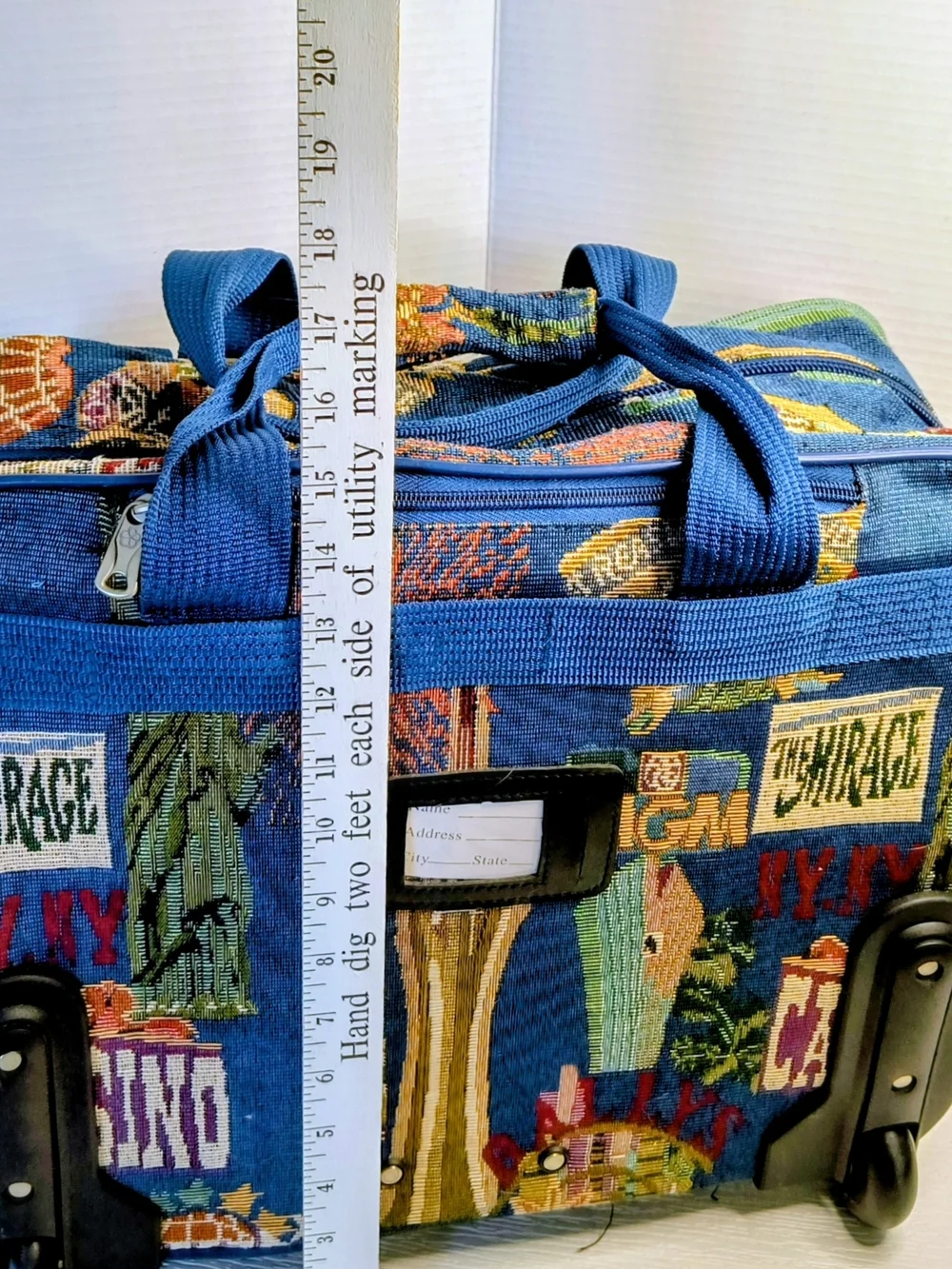 Las Vegas Printed Blue Travel Duffle Bag